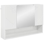 vidaXL Armoire Miroir de Salle de Bain Blanc brillant 80 x 17 x 55 cm