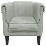 vidaXL Fauteuil gris clair Velours