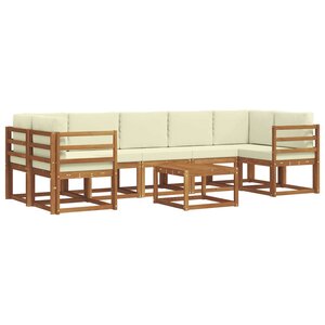 vidaXL Ensemble de canapés d'extérieur 8 pc Naturel et Crème
