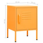 Vidaxl tables de chevet 2 pièces jaune moutarde 35x35x51 cm acier