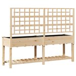 vidaXL Cache-pot de jardin avec étagère Beige 203.5 x 54 x 152.5 cm