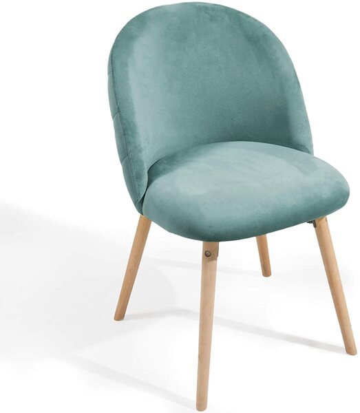 Lot de 4 chaises de salle à manger en velours pieds en bois hêtre style moderne chaise scandinave pour salon chambre cuisine bureau turquoise 01_0000154