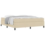 vidaXL Lit à ressorts Crème 180 x 200 cm tissu