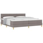 vidaXL Lit à ressorts avec coussin Taupe 200 x 200 cm tissu
