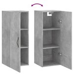 vidaXL Armoire murale gris béton 34 5x34x90 cm bois d'ingénierie