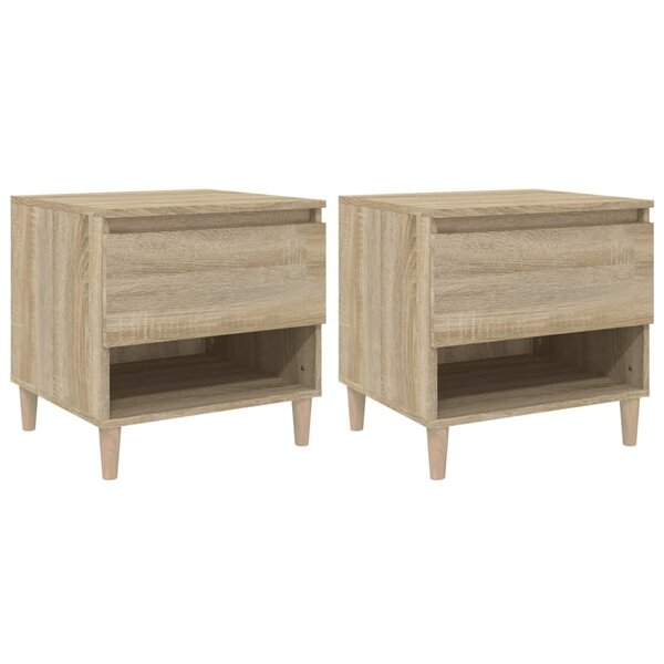 vidaXL Tables de chevet 2Pièces Chêne sonoma 50x46x50cm Bois d’ingénierie