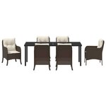 vidaXL Ensemble de salle à manger pour jardin 7 Pièces Marron polyrotin