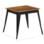 vidaXL Table de salle à manger Bois d'acacia et acier 75x75x76 cm