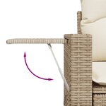 vidaXL Salon de jardin avec coussins 10 Pièces beige résine tressée