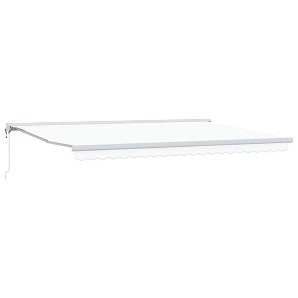 vidaXL Auvent Rétractable Blanc 500 × 300 cm Tissu  Métal
