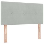 vidaXL Tête de lit LED avec bandes LED Gris clair 90 cm Velours