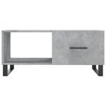 vidaXL Table basse gris béton 90x50x40 cm bois d'ingénierie