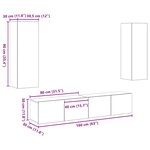 vidaXL Ensemble meuble TV 4 pièces en vieux bois en bois d'ingénierie