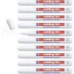 Marqueur 90 tableau en verre vitres 2/3mm pointe ogive effaçable à sec coloris blanc x 10 EDDING