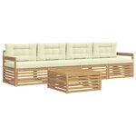vidaXL Ensemble de canapés d'extérieur 5 pc Blanc et crème