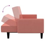 vidaXL Canapé-lit à 2 places Rose Velours