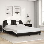 vidaXL Cadre de lit sans matelas noir et blanc 160x200 cm similicuir