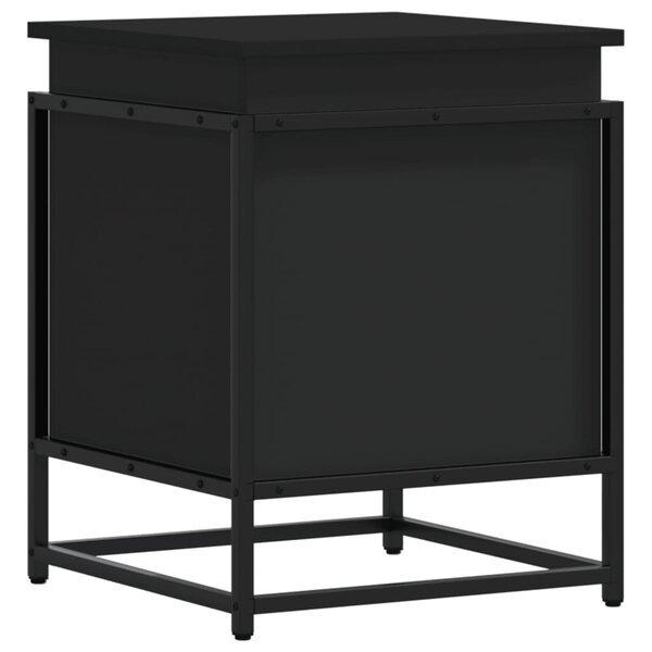 vidaXL Boîte de rangement avec couvercle noir bois d'ingénierie