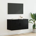 vidaXL Meuble TV mural Chêne noir 80 x 34 5 x 40 cm Bois d'ingénierie