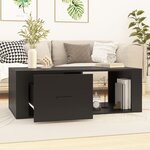 vidaXL Table basse Noir 100x50 5x35 cm Bois d'ingénierie