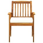 vidaXL Ensemble à manger de jardin 5 Pièces avec coussins Acacia solide