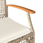 vidaXL Chaises de jardin coussins lot de 2 beige résine tressée acacia