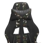 vidaXL Chaise de jeu Noir et camouflage Similicuir