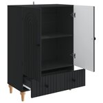 vidaXL Buffet Noir 66 x 34 5 x 95 cm Bois d'ingénierie