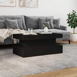 vidaXL Table basse avec lumières LED noir 90x50x40 cm