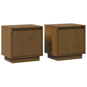 vidaXL Tables de chevet 2Pièces Marron miel 40x30x40cm Bois de pin solide