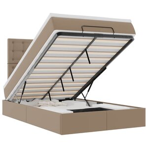 VidaXL Cadre de lit ottoman et matelas cappuccino 120x190cm similicuir