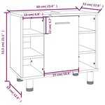 vidaXL Armoire de bain Chêne marron 60x32x53 5 cm Bois d'ingénierie