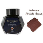 Waterman encre pour stylo plume  couleur brun absolu  flacon 50 ml