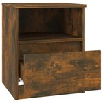 vidaXL Table de chevet chêne fumé 40x40x50 cm bois d'ingénierie