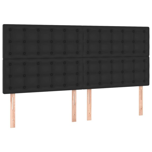 vidaXL Têtes de lit 4 Pièces Noir 80x5x78/88 cm Similicuir
