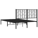 vidaXL Cadre de lit métal sans matelas avec tête de lit noir 120x200cm