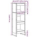 vidaXL Bibliothèque Gris Sonoma 80 x 30 x 155 cm Bois d'ingénierie