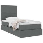 vidaXL Lit avec rangement et matelas Gris foncé 100 x 200 cm Polyester