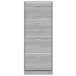 vidaXL Armoire à chaussures Sonoma gris 59x17x150 cm Bois d'ingénierie