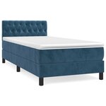 vidaXL Sommier à lattes de lit avec matelas Bleu foncé 90x190 cm