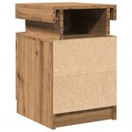 vidaXL Table de chevet avec LED chêne artisanal bois d'ingénierie