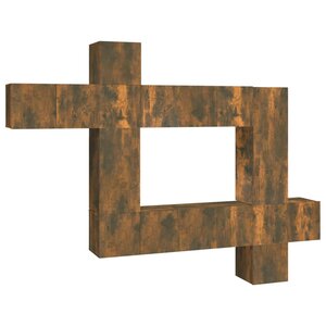 vidaXL Ensemble de meubles TV 10 Pièces Chêne fumé Bois d'ingénierie