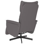 vidaXL Fauteuil inclinable avec repose-pieds gris similicuir