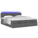 VidaXL Cadre de lit ottoman avec matelas gris foncé 200x200cm tissu