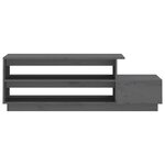 vidaXL Table basse Gris 120x50x40 5 cm Bois massif de pin
