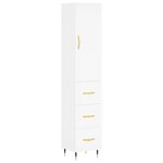 vidaXL Buffet haut Blanc 34 5x34x180 cm Bois d'ingénierie
