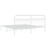 vidaXL Cadre de lit métal sans matelas et tête de lit blanc 193x203 cm