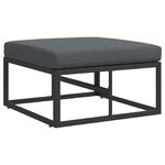 vidaXL Ensemble de canapé de jardin 5 Pièces Noir 281.5 x 141.5 x 71 cm