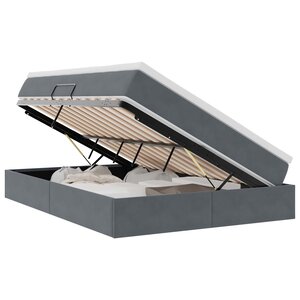 vidaXL Lit avec rangement et matelas Gris foncé 140 x 190 cm Velours