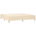 vidaXL Sommier à lattes de lit matelas et LED Crème 200x200 cm Tissu